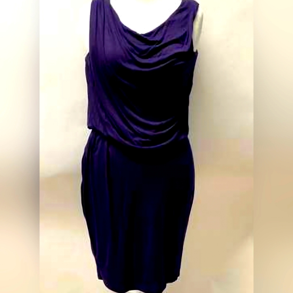 Anthropologie Bordeaux Purple Sheath Dress with Cowl Neck